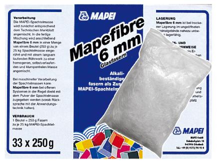 Glasfasern / Armierungsfaser | 6 mm, 250 g Beutel (Mapei Mapefibre) 