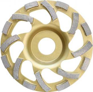 Premium Diamant-Schleifteller | HARD Type - für Beton, Ø 125 x 22,2 mm, Wechselsegmente kurz/lang (Schwan) 