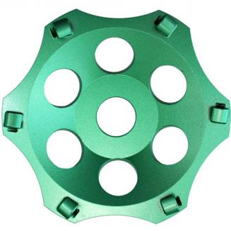 Premium PKD-Schleifteller | Ø 125 x 22,2 mm, 6 PKD Segmente, für elastische Materialien und Beton (Schwan) 