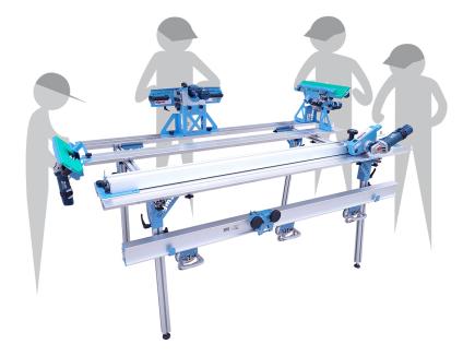 Werkbank für große Fliesen und Keramikplatten | Aluminium, 180 x 100 cm (Sigma Workbench) 