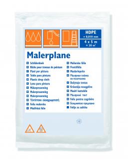 Malerplane / Abdeckfolie | transparent, 10 my, 20 m² / 4 x 5 m 