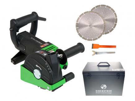 Mauernutfräse / Schlitzfräse | inkl. 2 Premium-Diamantscheiben Ø 150 mm, Koffer, Werkzeug (Eibenstock EMF 150.1) 