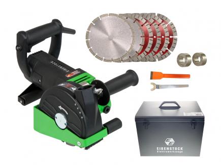 Mauernutfräse / Schlitzfräse |  Set inkl. 6 Premium-Diamantscheiben + Distanzscheibensatz (Eibenstock EMF 150.1) 