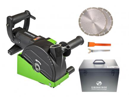 Mauernutfräse / Schlitzfräse | inkl. 2 Premium-Diamantscheiben Ø 180 mm, Koffer, Werkzeug (Eibenstock EMF 180.2) 