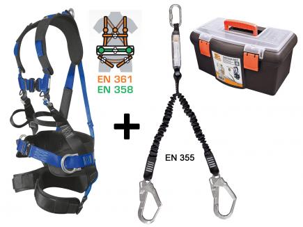Fallschutz-Set / Absturzsicherung für Gerüstbauer | 2-teilig + Koffer (Securx) 