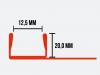 Voransicht von Fliesen-Duschwand-Profil / U-Profil | für 10 mm Glasstärke, Höhe 20 mm, Länge 2,0 m, Edelstahl V2A, geschliffen, Bild 3