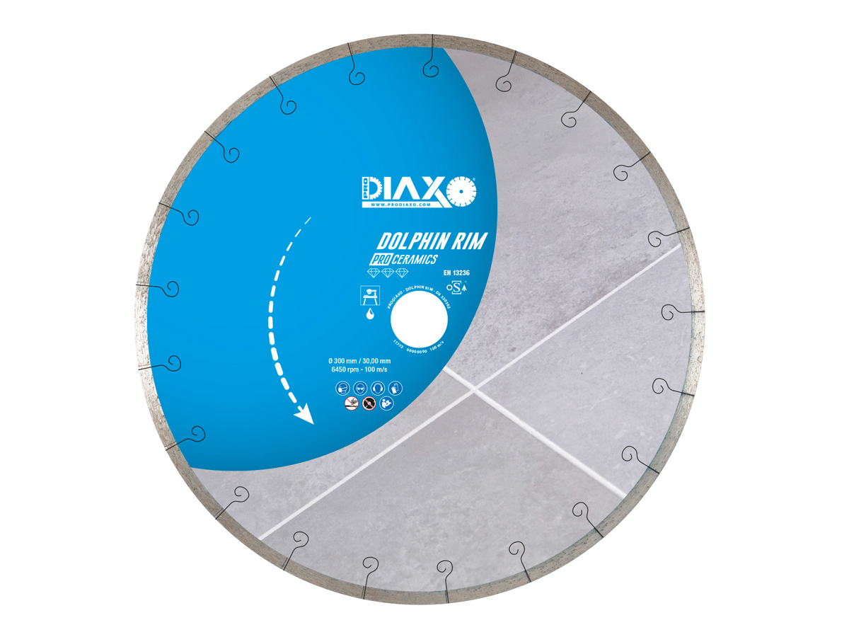 Diamant-Trennscheibe für Fliesen &  Feinsteinzeug | Vollrand (Prodiaxo Dolphin Rim / Pro Ceramics) Ø 300 x 30/25,4 mm x 2,0 mm