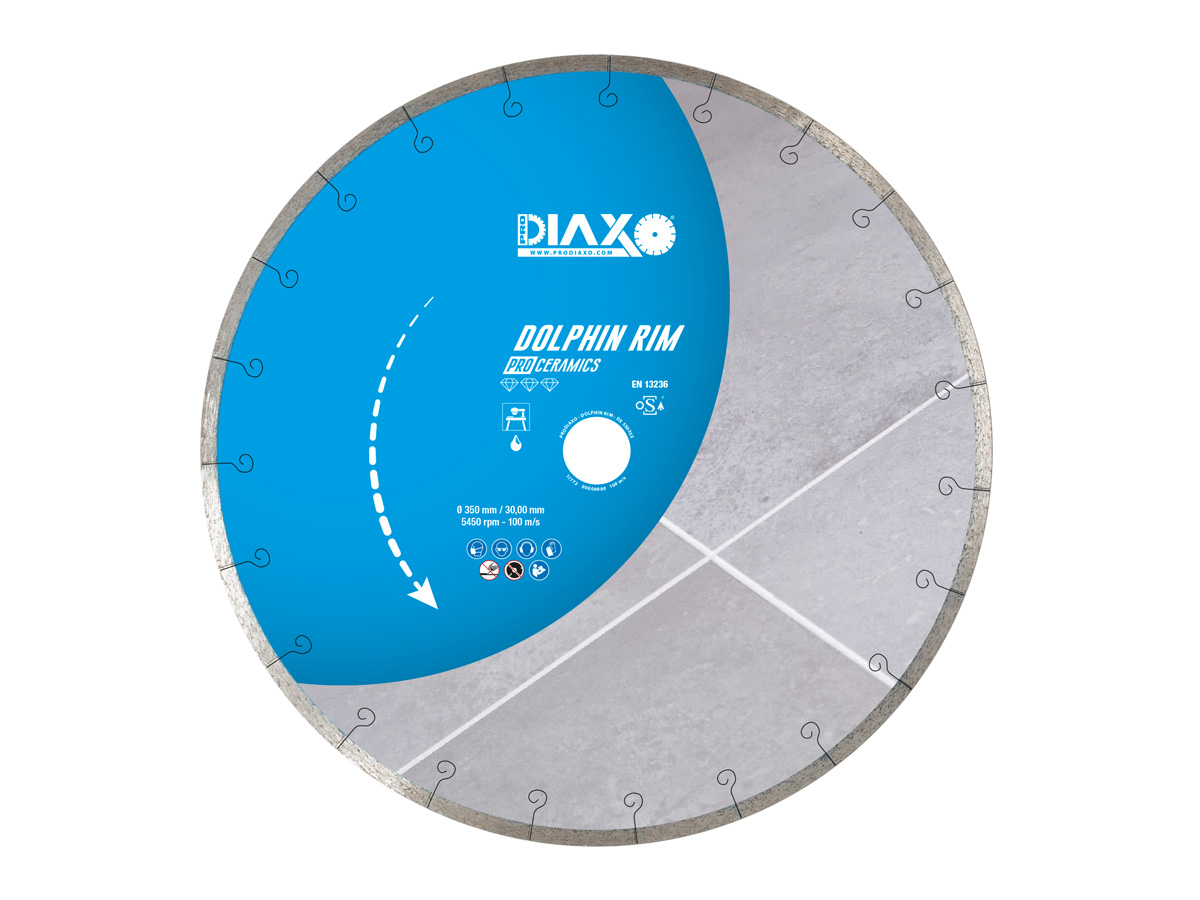 Diamant-Trennscheibe für Fliesen &  Feinsteinzeug | Vollrand (Prodiaxo Dolphin Rim / Pro Ceramics) Ø 350 x 30/25,4 mm x 2,0 mm