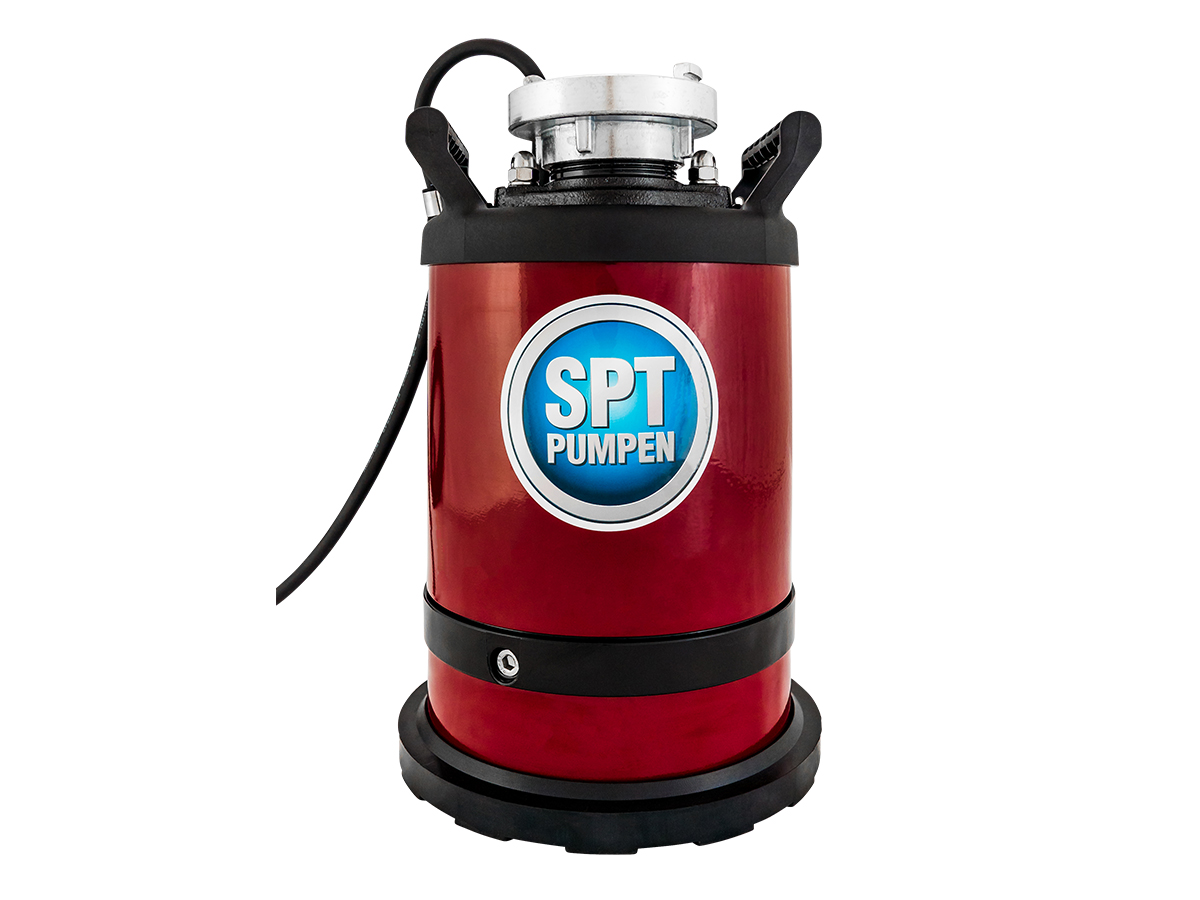 Spt Pumpen Flachsauger-Tauchmotorpumpe / Schmutzwasserpumpe | Für Alle Oberflächen, Wasserstand > 2 Mm (Spt Spr 370 W)